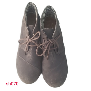 Toms Desert Wedge s7or7.5 Gray Taupe Grunge Gorpcore Cottage Light Academia Boho